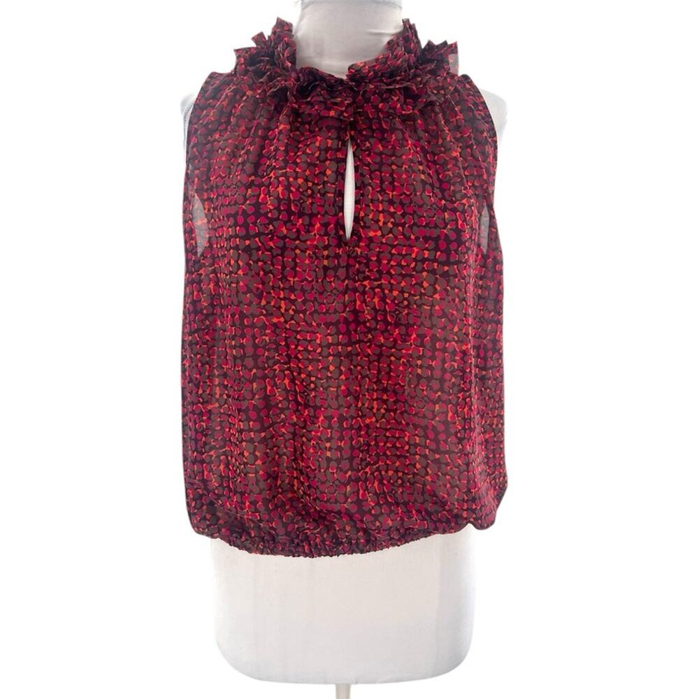Missoni ruffle neck bubble hem blouse